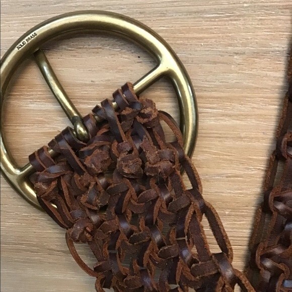 Boho Braided Leather Belt with Brass Buckle main image 4